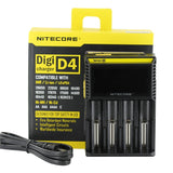 Nitecore Digicharger D4 4-Channel Smart Battery Charger for Li-ion, Ni-Cd, and NiMH Batteries