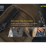 Nitecore E4K Compact EDC Flashlight - 4 x CREE XP-L2 V6 - 4400 Lumens - Uses 1 x USB-C Rechargeable 21700 (Included) or 2 x CR123A or 2 x RCR123