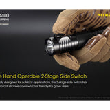 Nitecore E4K Compact EDC Flashlight - 4 x CREE XP-L2 V6 - 4400 Lumens - Uses 1 x USB-C Rechargeable 21700 (Included) or 2 x CR123A or 2 x RCR123