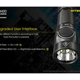 Nitecore E4K Compact EDC Flashlight - 4 x CREE XP-L2 V6 - 4400 Lumens - Uses 1 x USB-C Rechargeable 21700 (Included) or 2 x CR123A or 2 x RCR123
