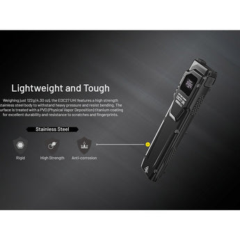 Nitecore EDC27 UHi USB-C Rechargeable LED Flashlight - 3100 Lumens - NiteLab UHi 20 - Uses Built-in 3.7V 1700mAh Li-ion Battery Pack