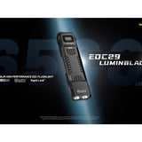 Nitecore EDC29 USB-C Rechargeable LED Flashlight - 6500 Lumens - 2 x NiteLab UHi 20 - Uses Built-in 2500mAh Li-ion Battery Pack
