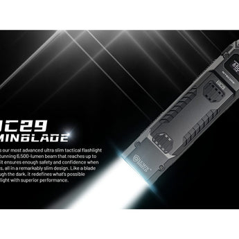 Nitecore EDC29 USB-C Rechargeable LED Flashlight - 6500 Lumens - 2 x NiteLab UHi 20 - Uses Built-in 2500mAh Li-ion Battery Pack