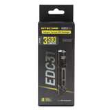 Nitecore EDC31 USB-C Rechargeable LED Flashlight - 3500 Lumens - NiteLab 9-Core UHi 20 - Uses Built-in 3800mAh Li-ion Battery