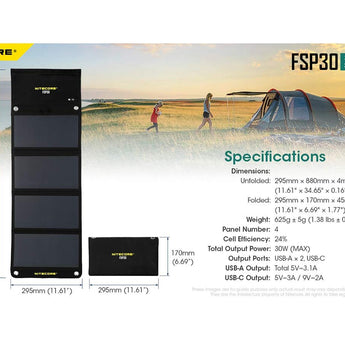 Nitecore FSP-30 30W Folding Solar Panel