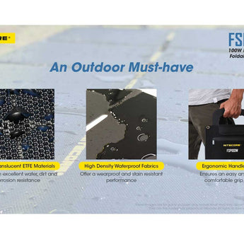 Nitecore FSP100W 100W ETFE Waterproof Foldable Solar Panel