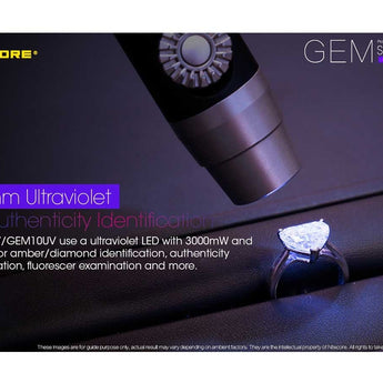 Nitecore GEM 8 Jeweler Light - CREE XP-L HI V3 LED - 500 Lumens - Uses 1 x 18650 or 2 x CR123A