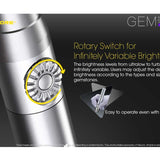 Nitecore GEM 8 Jeweler Light - CREE XP-L HI V3 LED - 500 Lumens - Uses 1 x 18650 or 2 x CR123A