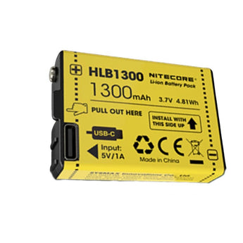 Nitecore HLB-1300 3.7V 1300mAh USB-C Rechargeable Li-ion Battery Pack for the UT27, Bubble, and HA13