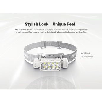 Nitecore HC65-UHE Rechargeable LED Flashlight - NiteLab UHE LED - 2000 Lumens - Uses NL1840HP 4000mAh 18650 Lithium-ion Battery - Black or Grey