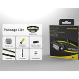 Nitecore HC65-UHE Rechargeable LED Flashlight - NiteLab UHE LED - 2000 Lumens - Uses NL1840HP 4000mAh 18650 Lithium-ion Battery - Black or Grey