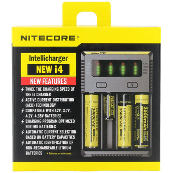 Nitecore Intellicharge i4 4 Channel Smart Charger for Li-ion, Ni-Cd, & NiMH Batteries - 2016 Edition