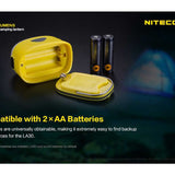 Nitecore LA30 Bi-Fuel Camping Lantern - 8 x CRI LEDs and 3 x Red LEDs - 250 Lumens - Includes Built-In 1800mAh Li-Ion Battery Pack - Yellow