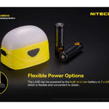 Nitecore LA30 Bi-Fuel Camping Lantern - 8 x CRI LEDs and 3 x Red LEDs - 250 Lumens - Includes Built-In 1800mAh Li-Ion Battery Pack - Yellow