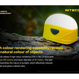 Nitecore LA30 Bi-Fuel Camping Lantern - 8 x CRI LEDs and 3 x Red LEDs - 250 Lumens - Includes Built-In 1800mAh Li-Ion Battery Pack - Yellow