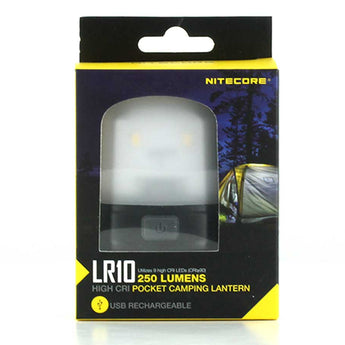 Nitecore LR10 Rechargeable Camping Lantern - 9 x High CRI LEDs - 250 Lumens - Includes Built-In Li-Ion Battery Pack - Olive