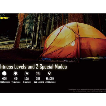 Nitecore LR60 USB-C Rechargeable LED Lantern - 280 Lumens - High CRI - Uses 2 x 21700