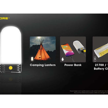 Nitecore LR60 USB-C Rechargeable LED Lantern - 280 Lumens - High CRI - Uses 2 x 21700