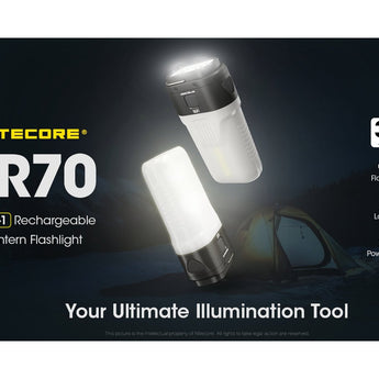 Nitecore LR70 USB-C Rechargeable LED Flashlight - 3000 Lumens - Luminus SST40 - Uses Built-in Li-ion Battery Pack