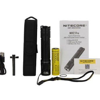 Nitecore MH12 Pro USB-C Rechargeable LED Flashlight - 3300 Lumens - Uhi 40 LED - Includes 1 x 21700