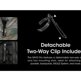 Nitecore MH12 Pro USB-C Rechargeable LED Flashlight - 3300 Lumens - Uhi 40 LED - Includes 1 x 21700