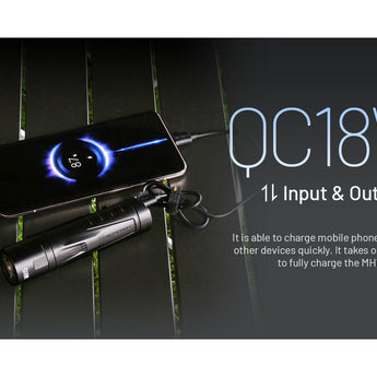 Nitecore MH15 USB-C Rechargeable Power Bank LED Flashlight - 2000 Lumens - Luminus SST40 - Uses Built-in 5000mAh Li-ion Battery Pack