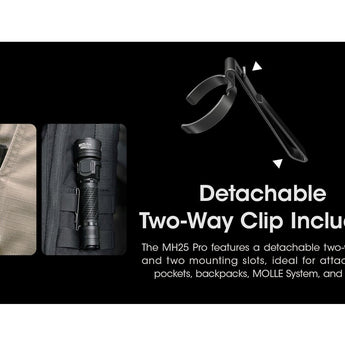 Nitecore MH25 Pro USB-C Rechargeable Ultra Long Range LED Flashlight - 3300 Lumens - NiteLab UHi 40 - Includes 1 x 21700