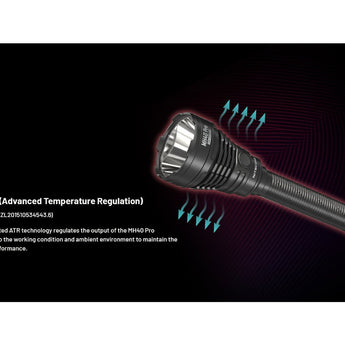 Nitecore MH40 Pro LED Flashlight - 3500 Lumens - NiteLab Uhi 40 Max - Includes 1 x NBP100R Li-ion Battery Pack