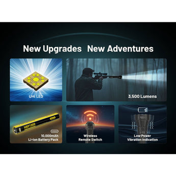 Nitecore MH40 Pro LED Flashlight - 3500 Lumens - NiteLab Uhi 40 Max - Includes 1 x NBP100R Li-ion Battery Pack