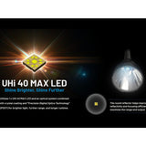 Nitecore MH40 Pro LED Flashlight - 3500 Lumens - NiteLab Uhi 40 Max - Includes 1 x NBP100R Li-ion Battery Pack