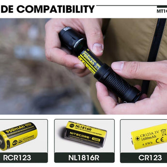 Nitecore Multitask MT1C Pro LED Flashlight - NiteLab UHi 20 - 1000 Lumens - Includes 1 x 18350 with Built-in USB-C Charging Port