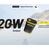 Nitecore NC10000 USB-C Highland Power Bank and Flashlight - 50 Lumens - 10000mAh