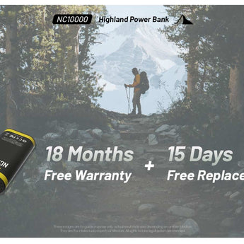 Nitecore NC10000 USB-C Highland Power Bank and Flashlight - 50 Lumens - 10000mAh