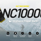 Nitecore NC10000 USB-C Highland Power Bank and Flashlight - 50 Lumens - 10000mAh