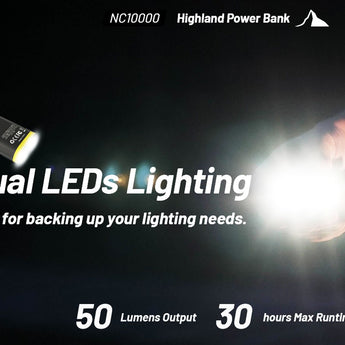 Nitecore NC10000 USB-C Highland Power Bank and Flashlight - 50 Lumens - 10000mAh