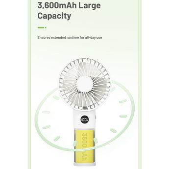 Nitecore NEF03 Rechargeable Handheld Fan - Uses Built-in 3600mAh Li-ion Battery Pack - White or Pink