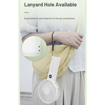 Nitecore NEF03 Rechargeable Handheld Fan - Uses Built-in 3600mAh Li-ion Battery Pack - White or Pink