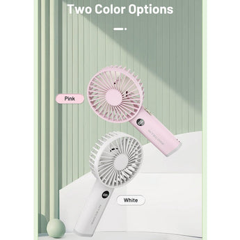 Nitecore NEF03 Rechargeable Handheld Fan - Uses Built-in 3600mAh Li-ion Battery Pack - White or Pink