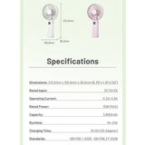 Nitecore NEF03 Rechargeable Handheld Fan - Uses Built-in 3600mAh Li-ion Battery Pack - White or Pink