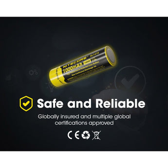 Nitecore NL1410 14500 1000mAh 3.7V Protected Lithium Ion (Li-ion) Button Top Battery