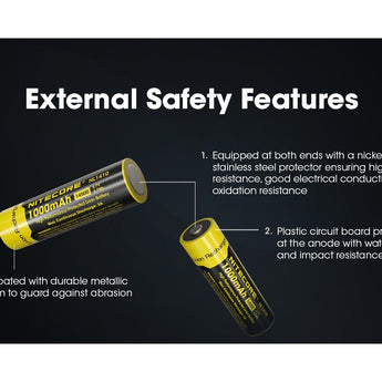 Nitecore NL1410 14500 1000mAh 3.7V Protected Lithium Ion (Li-ion) Button Top Battery