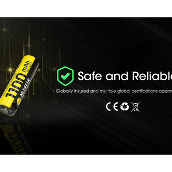 Nitecore NL1411R 14500 1100mAh 3.6V Protected 3A Lithium Ion (Li-ion) Button Top Battery with USB-C Charging Port