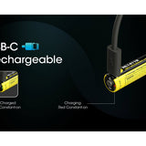 Nitecore NL1411R 14500 1100mAh 3.6V Protected 3A Lithium Ion (Li-ion) Button Top Battery with USB-C Charging Port