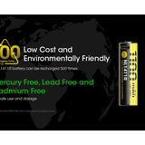 Nitecore NL1411R 14500 1100mAh 3.6V Protected 3A Lithium Ion (Li-ion) Button Top Battery with USB-C Charging Port