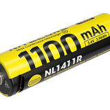 Nitecore NL1411R 14500 1100mAh 3.6V Protected 3A Lithium Ion (Li-ion) Button Top Battery with USB-C Charging Port