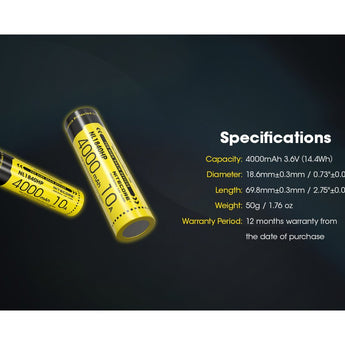 Nitecore NL1840HP Li-Ion Battery