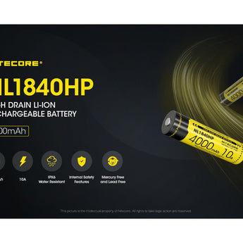Nitecore NL1840HP Li-Ion Battery