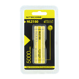 nitecore nl2150 21700 battery in retail packaging blister card front view