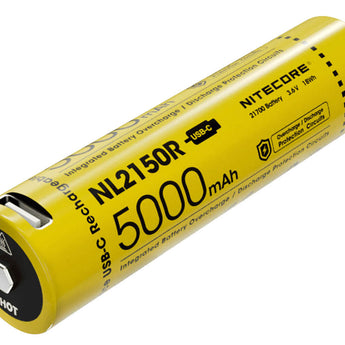 Nitecore NL2150HP High Performance 21700 5000mAh 3.6V 15A Protected Lithium Ion (Li-ion) Button Top Battery