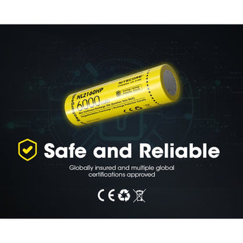 Nitecore NL2160HP 21700 6000mAh 3.6V Protected Lithium Ion (Li-ion) Button Top Battery